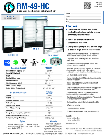 Spec Sheet