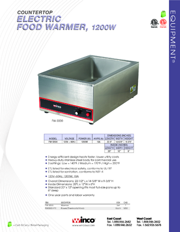 Spec Sheet