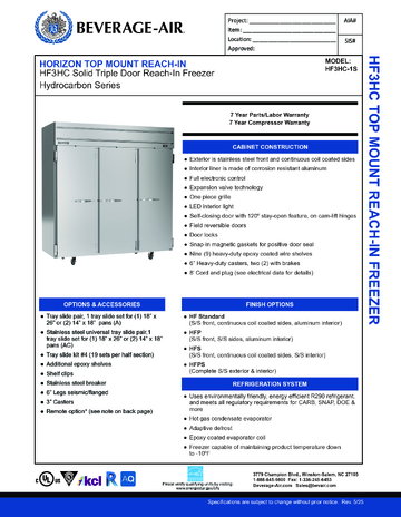 Spec Sheet