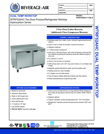 Spec Sheet