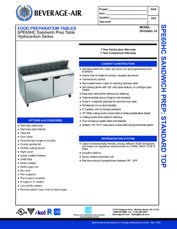 Spec Sheet