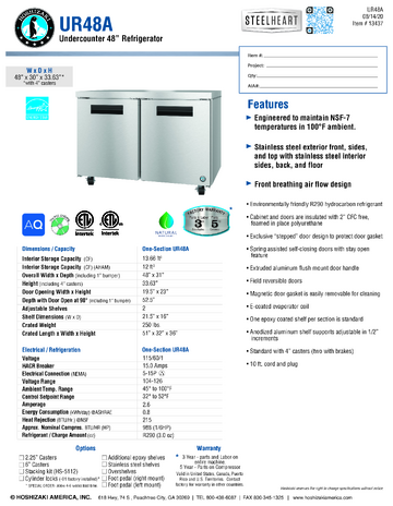 Spec Sheet