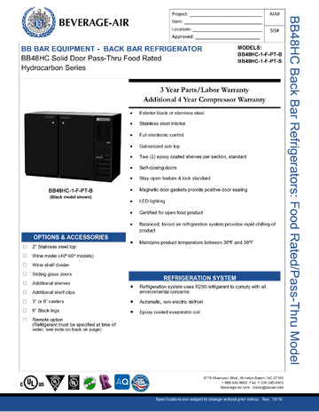 Spec Sheet