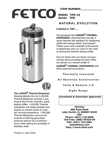 Spec Sheet