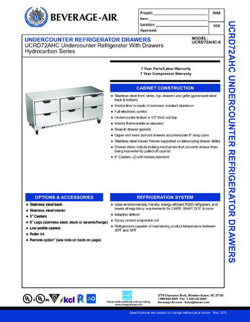 Spec Sheet