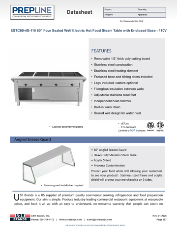 Spec Sheet