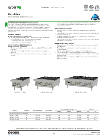 Spec Sheet