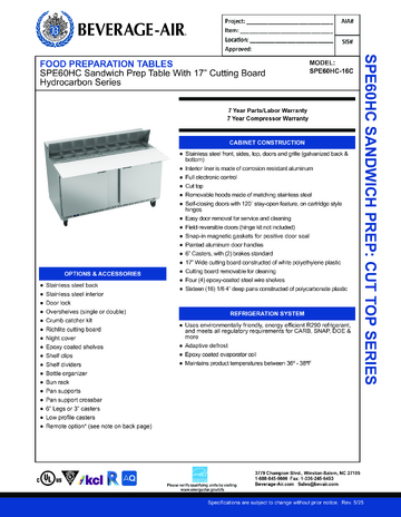 Spec Sheet