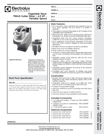 Spec Sheet