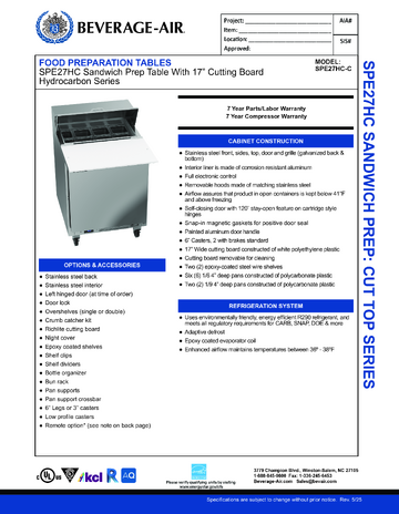 Spec Sheet
