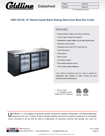 Spec Sheet