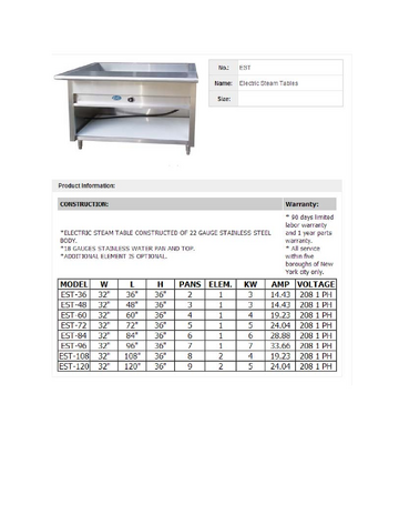 Spec Sheet