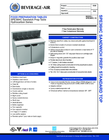 Spec Sheet