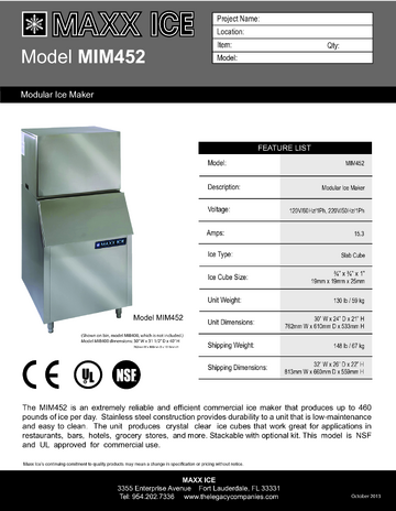 Spec Sheet