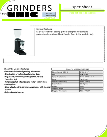 Spec Sheet