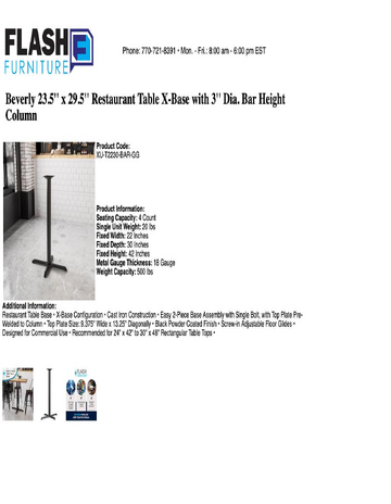 Spec Sheet