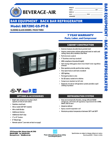 Spec Sheet