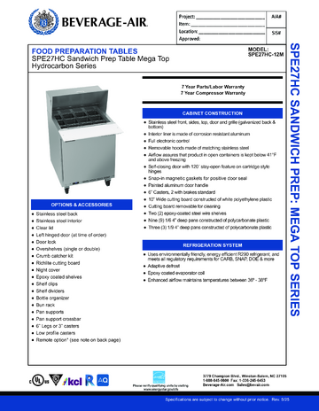 Spec Sheet