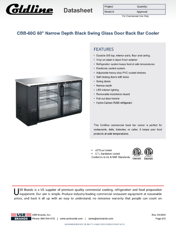 Spec Sheet