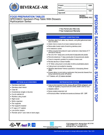 Spec Sheet