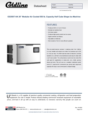 Spec Sheet