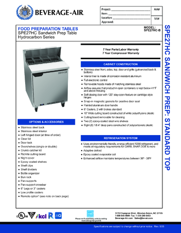 Spec Sheet
