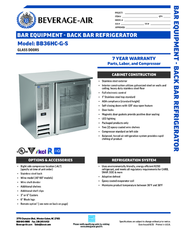 Spec Sheet