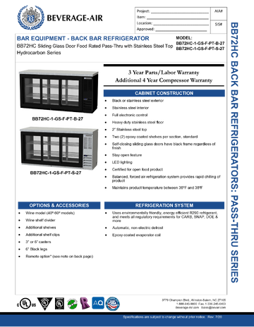 Spec Sheet