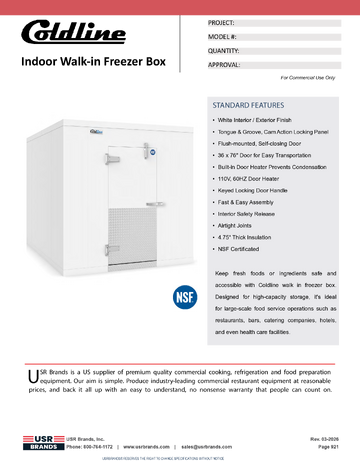 Spec Sheet