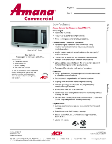 Spec Sheet