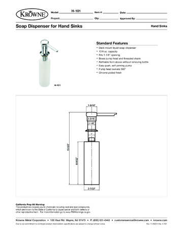 Spec Sheet