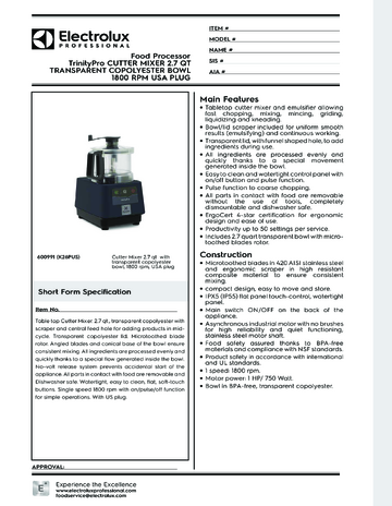 Spec Sheet