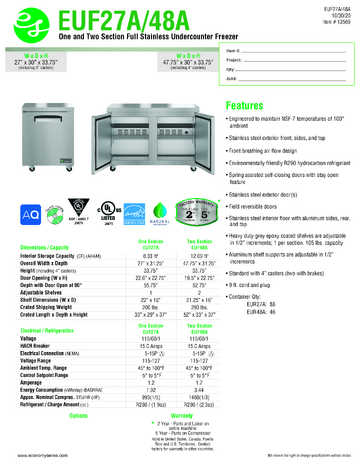 Spec Sheet