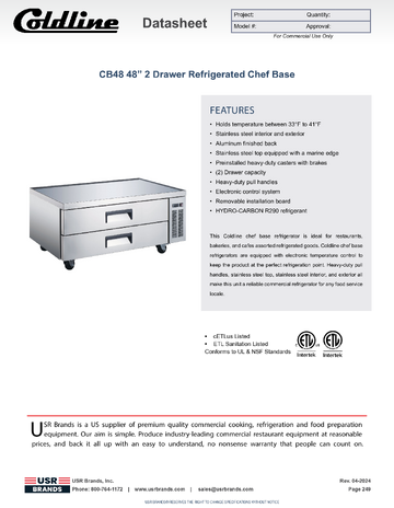 Spec Sheet