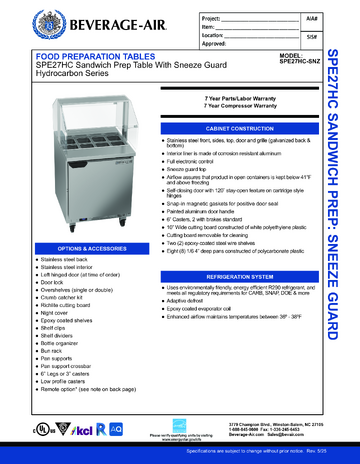 Spec Sheet