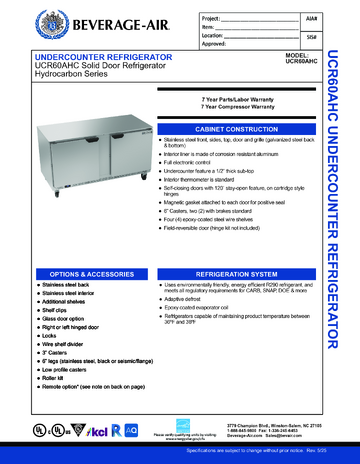 Spec Sheet