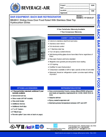 Spec Sheet