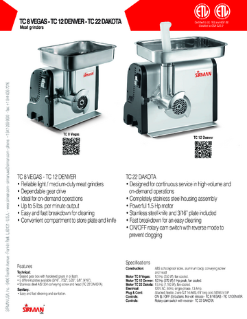 Spec Sheet