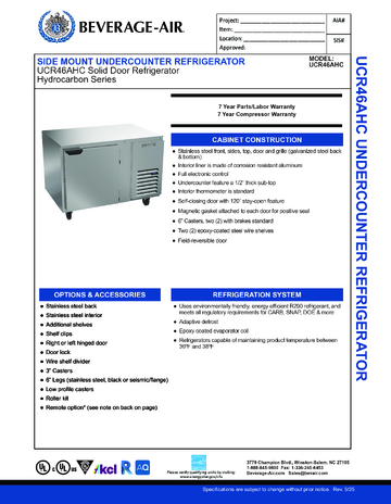 Spec Sheet