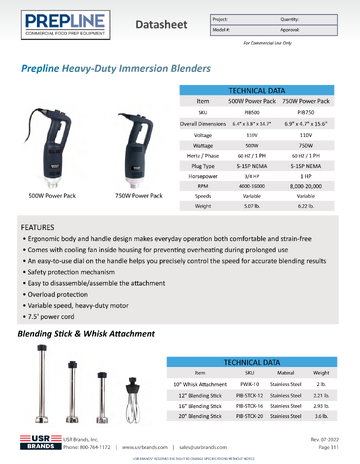 Spec Sheet