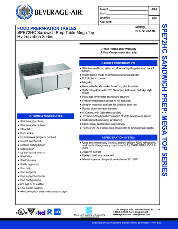 Spec Sheet