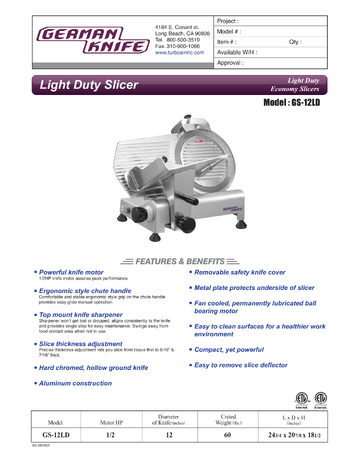Spec Sheet
