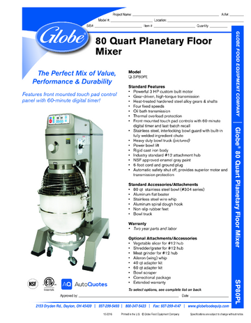 Spec Sheet