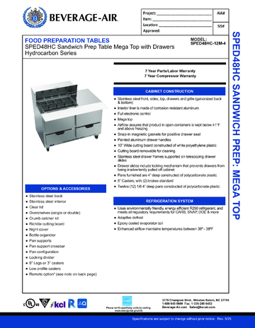 Spec Sheet