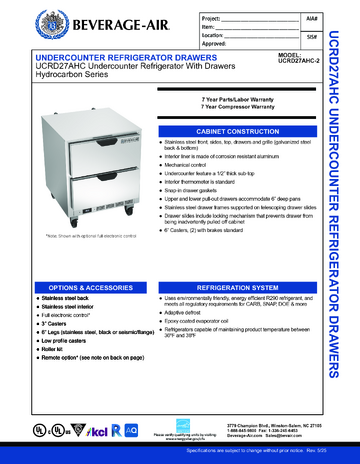 Spec Sheet