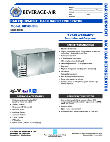 Spec Sheet