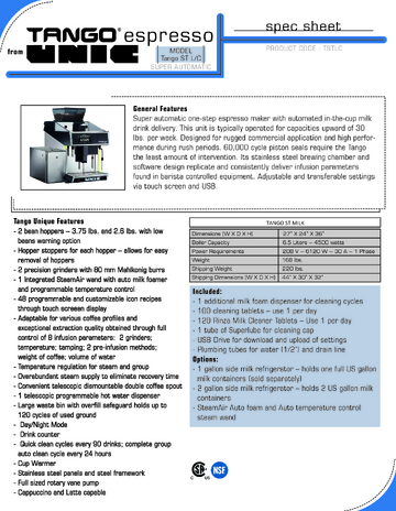 Spec Sheet