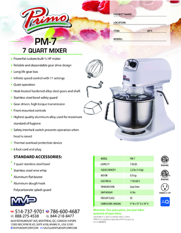 Spec Sheet