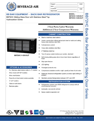 Spec Sheet