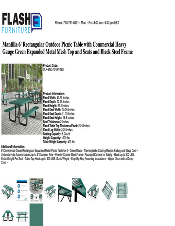 Spec Sheet